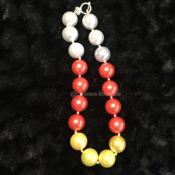 Candy Corn Chunky Bead Necklace HAND CRAFTED
